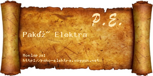 Pakó Elektra névjegykártya